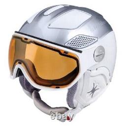 Ski Helmet with Visor Slokker Raider Free Lady Silver White L 58 To 60 CM