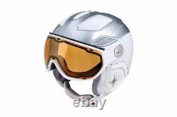 Ski Helmet with Visor Slokker Raider Free Lady Silver White L 58 To 60 CM