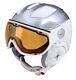 Ski Helmet With Visor Slokker Raider Free Lady Silver White S 52 To 54 Cm