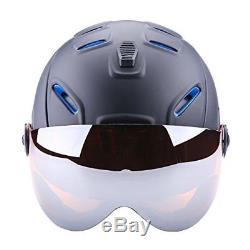 Ski Snowboard Helmet Sport Attached Detachable Photochromatic Polarizing Goggles