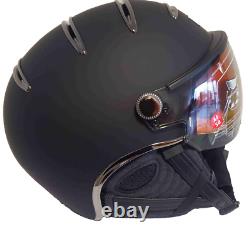 Ski helmet with visor cask Chrome Photochromic black-silver M 58 cm