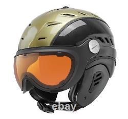 Slokker Bakka Ski Helmet with Visor Color Black-Gold Size L (59 61 CM)