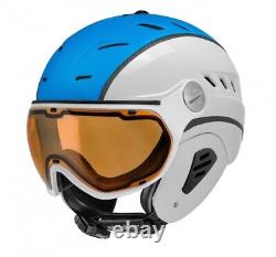 Slokker Bakka ski helmet with visor color white-blue size L (59 61 cm)