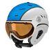 Slokker Bakka Ski Helmet With Visor Color White-blue Size L (59 61 Cm)