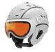 Slokker Bakka Ski Helmet With Visor Color White Size M (57 59 Cm)