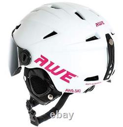 Snowboard Freeride VISOR SUPER LIGHTWEIGHT In Mould Ski Helmet White 55-58cm