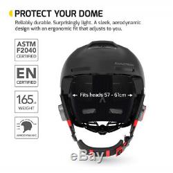 Swagtron Snowtide Bluetooth Ski & Snowboard Helmet Audio SOS Alert Walkie-Talkie
