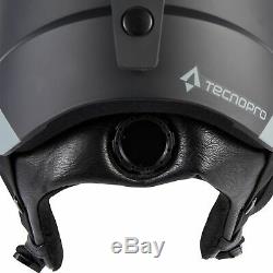 TecnoPro Erwachsenen Ski-Helm Skihelm mit Visier TITAN Photochromic schwarz