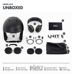 Unit 1 Soundshield Ski & Snowboard Helmet + Headphones (Black Medium 55-58cm)