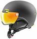 Uvex Hlmt 500 Visor Skihelm Helm Skifahren Wintersport Schnee Gun Lime Mat