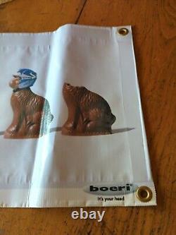 VINTAGE 2000 Rare Vinyl Banner Boeri Bunnies Helmet SKI Snowboard Advertising