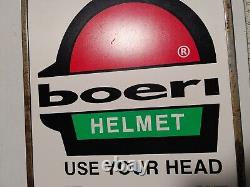 Vintage Double Sided Boeri Helmet US Ski Team Snowboarding Advertising Sign Rare