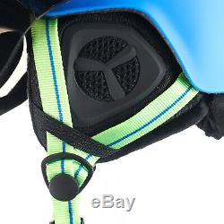 Black Crevice Ski- & Snowboardhelm Mit Visier Modell Gstaad Bleu / Lime