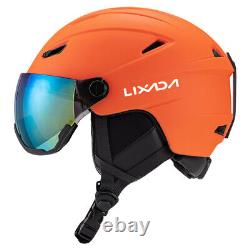 Casque de ski pour hommes et femmes Casque de snowboard avec visière amovible et lunettes de protection.