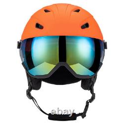 Casque de ski pour hommes et femmes Casque de snowboard avec visière amovible et lunettes de protection