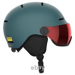 Casque de ski + snowboard pour enfants Salomon Orka Visor avec lentille rouge flash de l'Atlantique Nord