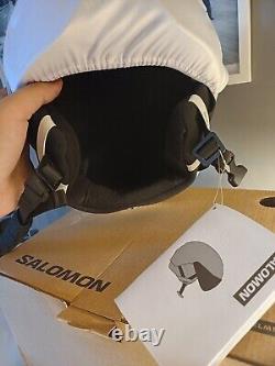 Casque de snowboard et de ski SALOMON MIRAGE ACCESS BLANC taille moyenne 56-59cm avec visière orange et ventilation