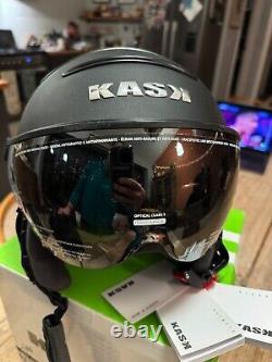 NOUVEAU ! Casque de ski et snowboard KASK CLASS Piuma Matt Black avec visière, rembourrage XL 62