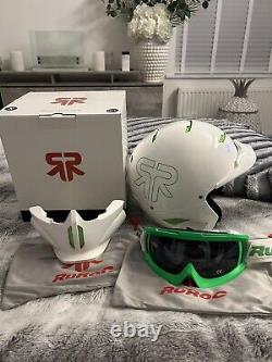Ruroc Blanc Neon Vert Rg1-x Casque Ski/snowboard Brand New Rare New Old Stock
