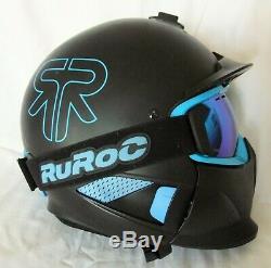 Ruroc Rg1-x Black Ice Snowboarding / Casque De Ski Avec Lunettes / Masque / Visière Free P & P