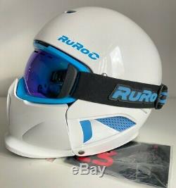 Ruroc Rg1-x Hommes Casque Intégral + Lunettes Ski Snowboard Snow White M / L Rrp £ 230